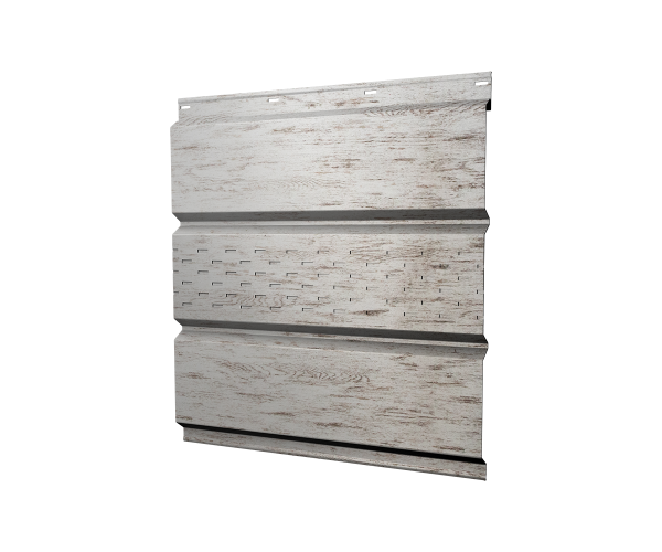 Софит металлический центральная перфорация 0,45 Print Elite с пленкой Snow Wood TwinColor