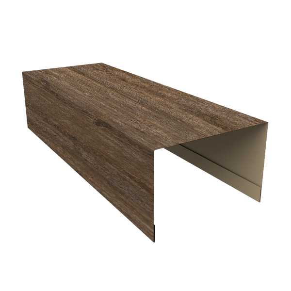 Крышка для забора из сайдинга (Квадро брус, Вертикаль) 0,45 Print Elite Nordic Wood TwinColor (2,54м)