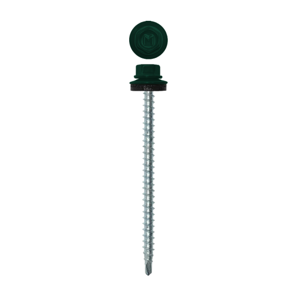 Саморез кровельный Daxmer 4,8х70 (100шт) сверло №1 RAL 6005