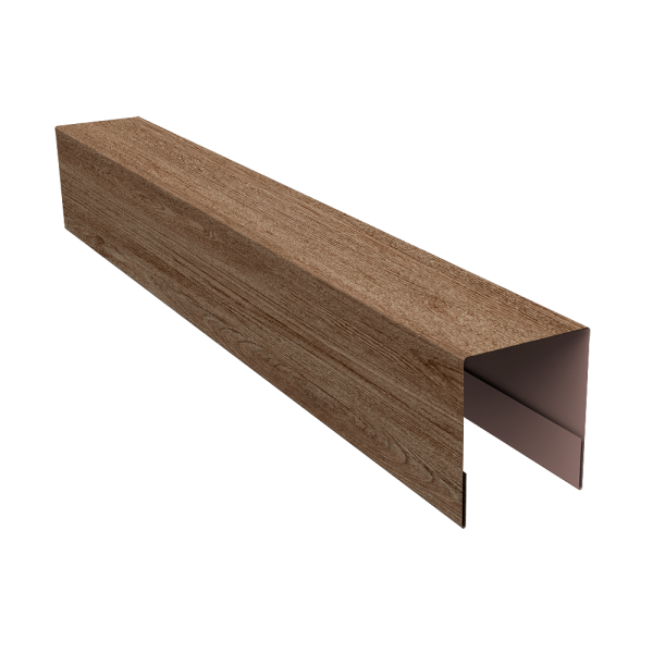 Планка боковая для забора из сайдинга ЭкоБрус 0,45 Print Elite White Wood TwinColor (2,06м)