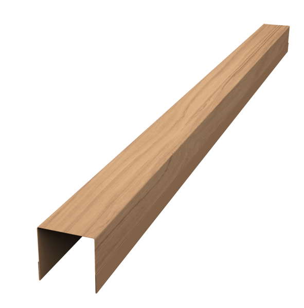 Планка вертикальная обратная для забора жалюзи Palermo 0,45 Print Elite Honey Wood TwinColor (2м)