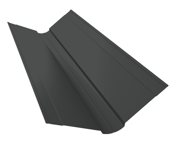 Планка ендовы верхней фигурной 150x150 0,45 Drap TR RAL 7016 антрацитово-серый (3м)