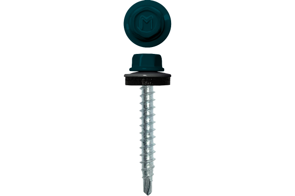 Саморез кровельный Daxmer 4,8х35 RAL 5020 (250) сверло №1