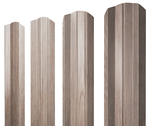 Штакетник М-образный А фигурный 0,45 Print Elite White Wood TwinColor
