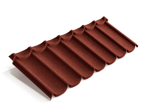 Лист композитной черепицы Metrotile Mistral красный