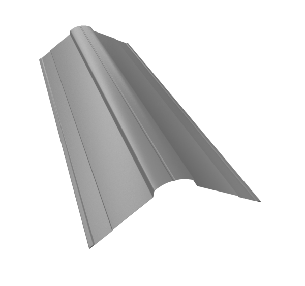 Планка конька фигурного 100x100 0,45 PE lite с пленкой RAL 7004 сигнальный серый (3м)