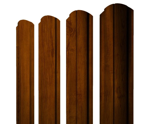 Штакетник Полукруглый Slim фигурный 0,45 Print Premium Golden Wood Intense FTC