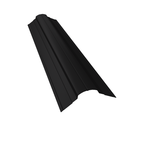 Планка конька фигурного 70x70 0,5 Drap TX RAL 9005 черный (2м)