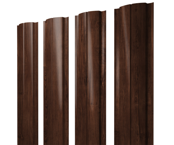 Штакетник Полукруглый Slim с прямым резом 0,45 Print Elite Cherry Wood TwinColor