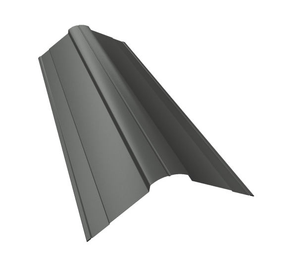 Планка конька фигурного 100x100 0,45 PE с пленкой RAL 7005 мышино-серый (2м)