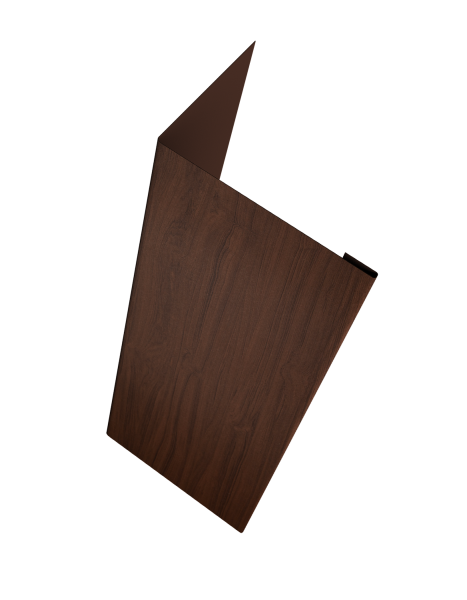 Нащельник (для калиток и ворот) 25х35 жалюзи Milan, Tokyo, Palermo 0,45 Print Elite Choco Wood TwinColor (L2,0)