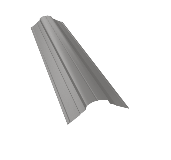 Планка конька фигурного 70x70 0,45 PE с пленкой RAL 9006 бело-алюминиевый (3м)