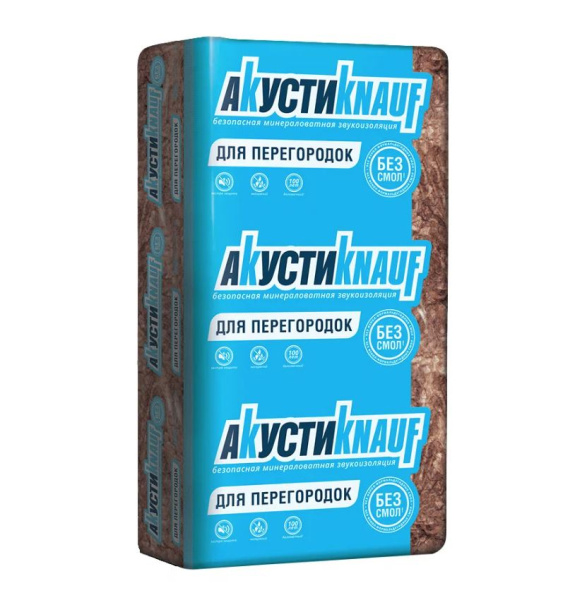 Звукоизоляция Akusti Кnauf 100х610х1230 (6м2; 0,6м3)