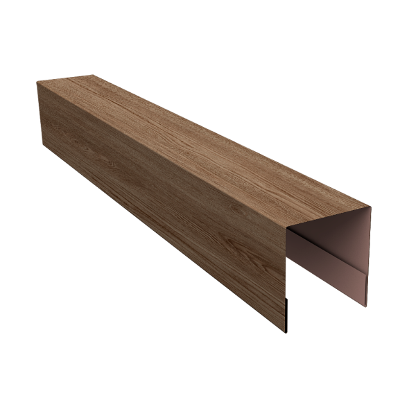 Планка боковая для забора из сайдинга (Блок-хаус new) 0,45 Print Elite White Wood TwinColor (2,06м)