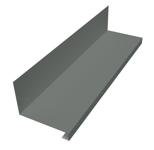 Планка примыкание нижнее к трубе для Кликфальц Pro 0,45 PE с пленкой RAL 7005 мышино-серый (2м)