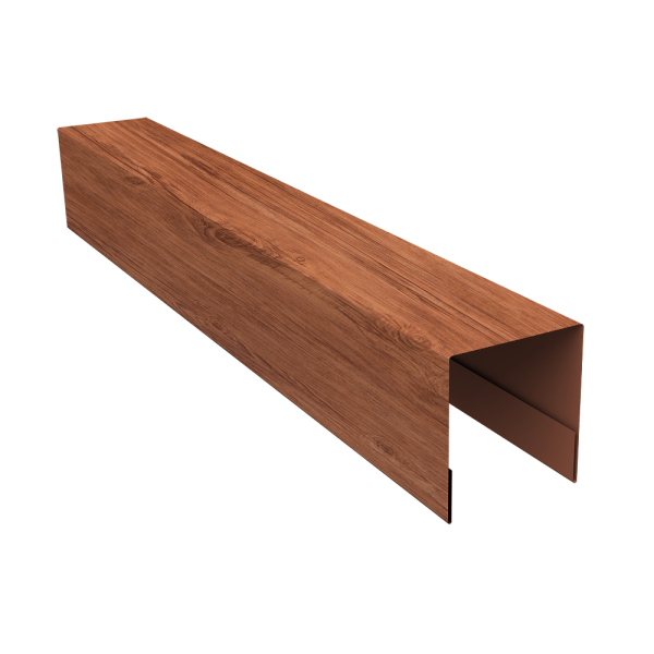 Планка боковая для забора из сайдинга (Блок-хаус new) 0,45 Print Premium Rowan Wood Intense FTC (2,06м)