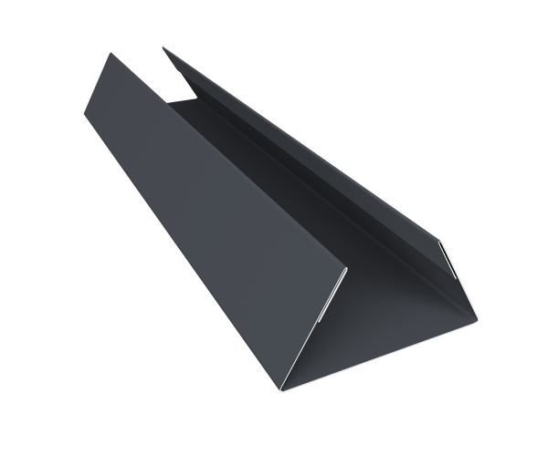 Планка стыковочная составная нижняя 0,5 Velur X RAL 7024 мокрый асфальт (3м)
