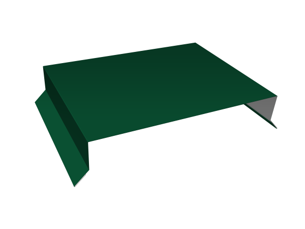 Парапетная крышка прямая 200мм 0,5 Satin с пленкой RAL 6005 зеленый мох (3м)