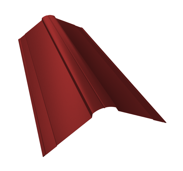 Планка конька фигурного 150x150 0,7 PE с пленкой RAL 3011 коричнево-красный (2м)