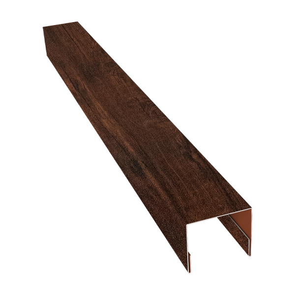 Планка П-образная заборная 24 0,45 Print Premium Cherry Wood Dark FTC (3м)