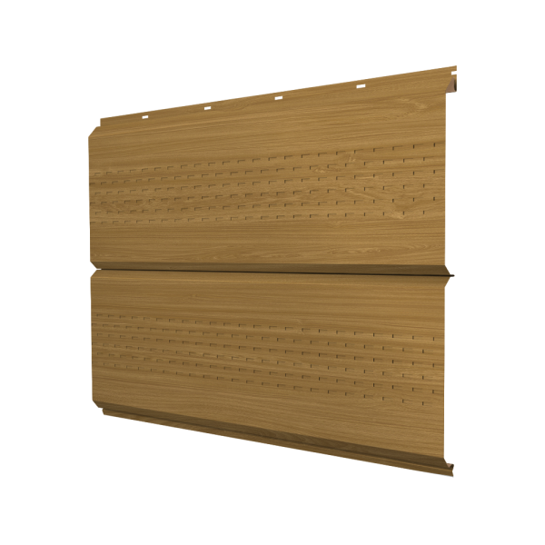 Софит ЭкоБрус new c перфорацией 0,45 Print Elite с пленкой Honey Wood TwinColor