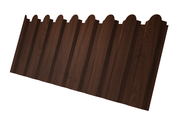Профнастил С20A фигурный 0,45 Print Elite Choco Wood TwinColor