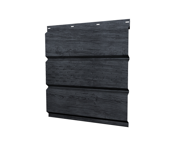 Софит металлический центральная перфорация 0,45 Print Premium с пленкой Grey Wood TwinColor