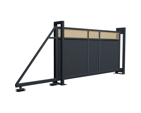 Ворота откатные Estet Plus 2,4х4,5 RAL 7024/1014