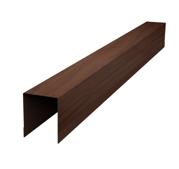 Планка опорная составная внутренняя для забора жалюзи Palermo 0,45 Print Elite Choco Wood TwinColor (2м)