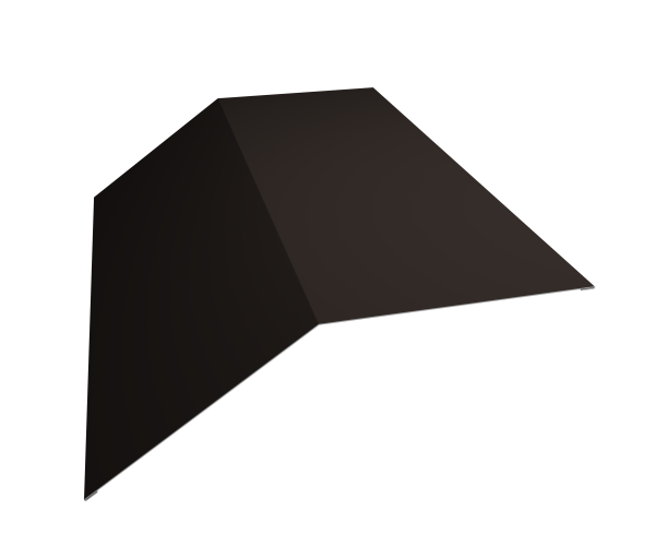 Планка конька плоского 190х190 0,5 Satin с пленкой RR 32 темно-коричневый (2м)