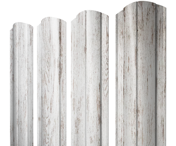 Штакетник Круглый фигурный 0,45 Print Elite Snow Wood TwinColor