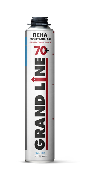 Пена монтажная профессиональная Grand Line 70+ зимняя, 900мл, 1000г