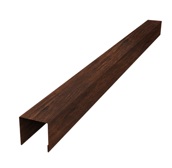 Планка вертикальная лицевая для забора жалюзи Palermo 0,45 Print-Double Premium Cherry Wood Dark F (3м)