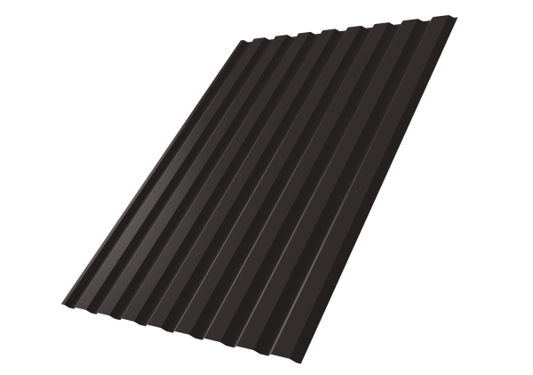Профнастил С20A 0,5 GreenCoat Pural BT RR 32 темно-коричневый (RAL 8019 серо-коричневый)
