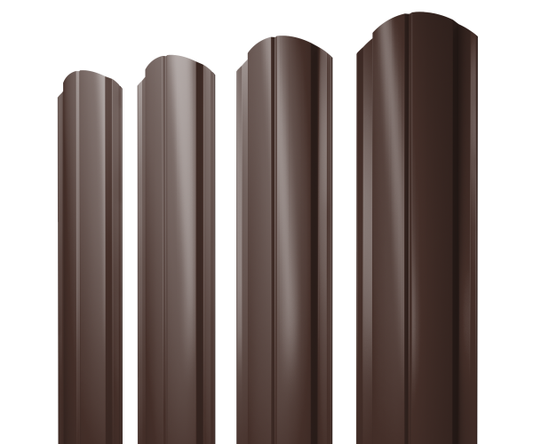 Штакетник Полукруглый Slim фигурный 0,5 Drap TX RAL 8017 шоколад