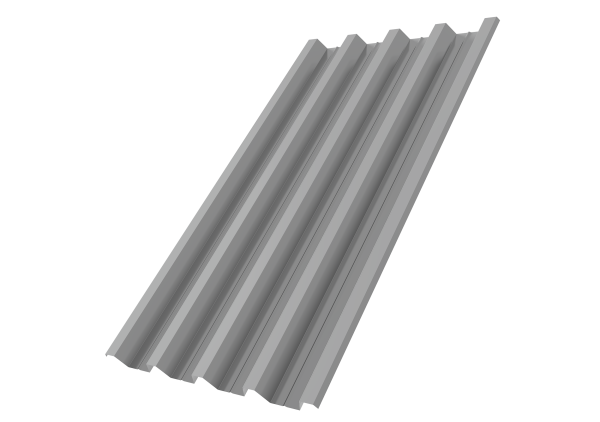 Профнастил Н60R v01 0,5 Satin RAL 9006 бело-алюминиевый