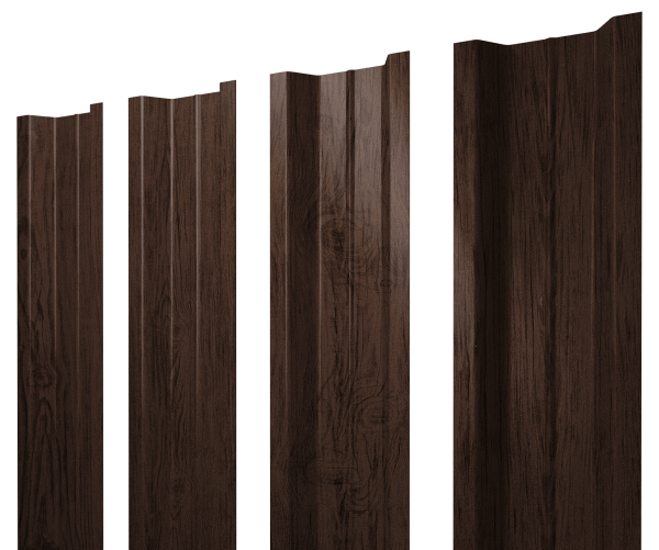 Штакетник П-образный В с прямым резом 0,45 Print Premium Antique Wood TwinColor