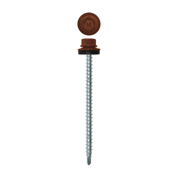 Саморез кровельный Daxmer 4,8х70 RAL 8004 (100) сверло №1