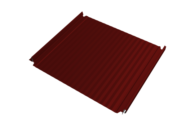 Кликфальц Double Pro Gofr Grand Line 0,5 Satin с пленкой на замках RAL 3011 коричнево-красный