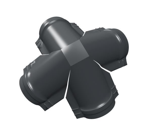 Четверник конька полукруглого 0,5 Satin с пленкой RAL 7016 антрацитово-серый
