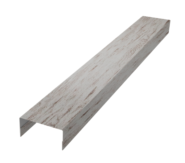 Крышка забора для горизонтального монтажа штакетника 0,45 Print Elite Snow Wood TwinColor (2м)