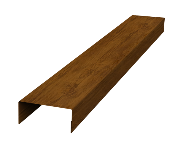 Ламель лицевая стартовая/финишная забора жалюзи Texas 55мм для калиток и ворот (с заполнением ламелями 125) 0,45 Print Elite Golden Wood TwinColor