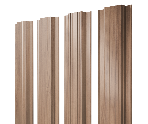 Штакетник Прямоугольный с прямым резом 0,45 Print Elite Honey Wood TwinColor
