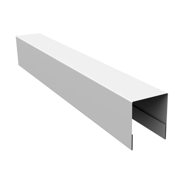 Планка боковая для забора из сайдинга ЭкоБрус 0,45 PE-Double RAL 9003 сигнальный белый (2,06м)