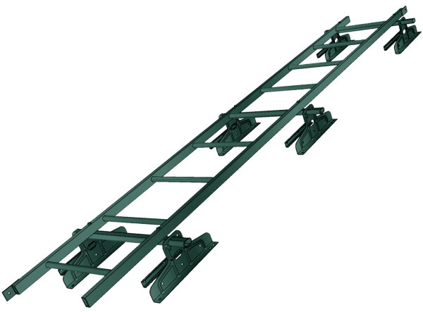 Лестница кровельная под фальц RAL 6005 (3м)