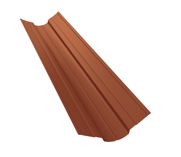 Планка ендовы верхней фигурной 70x70 0,5 Velur X RAL 8004 терракота (2м)