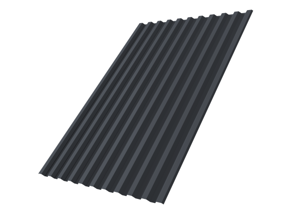 Профнастил С21R 0,5 Satin Matt TX с пленкой RAL 7024 мокрый асфальт