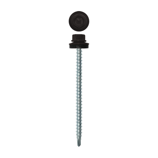 Саморез кровельный Daxmer 4,8х70 (100шт) сверло №1 RAL 8019