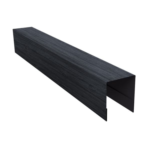 Планка боковая для забора из сайдинга ЭкоБрус 0,45 Print Premium Grey Wood TwinColor (2,06м)