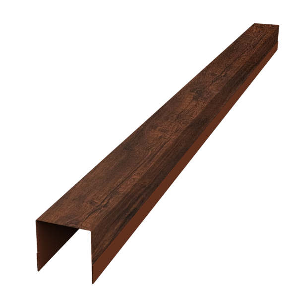 Планка вертикальная обратная для забора жалюзи Palermo 0,45 Print Premium Cherry Wood Dark FTC (3м)